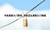 手机黑客入门教学_手机怎么黑客入门教程