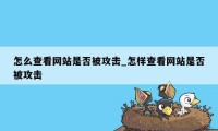 怎么查看网站是否被攻击_怎样查看网站是否被攻击