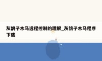 灰鸽子木马远程控制的理解_灰鸽子木马程序下载