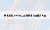 防黑客的人叫什么_防御黑客攻击图片大全