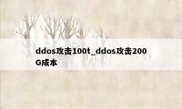 ddos攻击100t_ddos攻击200G成本