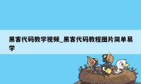 黑客代码教学视频_黑客代码教程图片简单易学