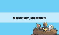 黑客实时监控_网络黑客监控