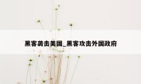 黑客袭击美国_黑客攻击外国政府