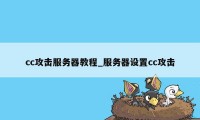 cc攻击服务器教程_服务器设置cc攻击