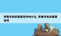 苹果手机的黑客软件叫什么_苹果手机的黑客软件