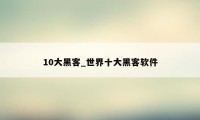 10大黑客_世界十大黑客软件