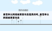 暴雪承认网络被黑客攻击是真的吗_暴雪承认网络被黑客攻击