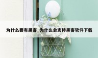 为什么要有黑客_为什么会支持黑客软件下载
