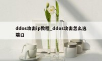 ddos攻击ip教程_ddos攻击怎么选端口