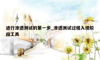 进行渗透测试的第一步_渗透测试过程入侵阶段工具