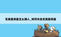 完美服务器怎么踢人_如何攻击完美服务器